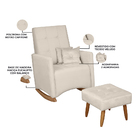 Poltrona De Amamentação Com Balanço E Puff Lizzi Veludo F06 -