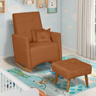 Poltrona De Amamentação Com Balanço E Puff Lizzi Veludo F06 -