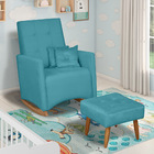 Poltrona De Amamentação Com Balanço E Puff Lizzi Veludo F06 -