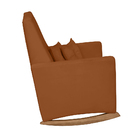 Poltrona De Amamentação Com Balanço E Puff Lizzi Veludo Terra