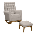 Poltrona De Amamentação Com Balanço E Puff Manu Linho Base De