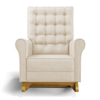 Poltrona De Amamentação Com Balanço E Puff Manu Linho Bege Tc