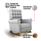 Poltrona De Amamentação Com Balanço E Puff Manu Suede Cinza T