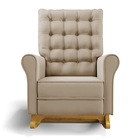 Poltrona De Amamentação Com Balanço E Puff Manu Veludo Base D