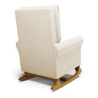 Poltrona De Amamentação Com Balanço E Puff Manu Veludo Bege C