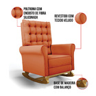 Poltrona De Amamentação Com Balanço E Puff Manu Veludo Ferrug