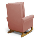 Poltrona De Amamentação Com Balanço E Puff Manu Veludo Rosê T