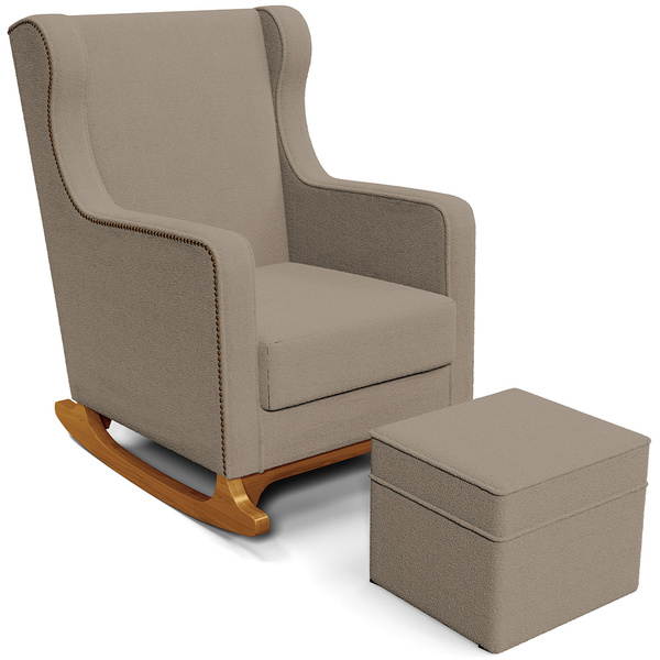 Poltrona De Amamentação Com Balanço E Puff Mavie L02 Bouclê B