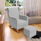 Poltrona De Amamentação Com Balanço E Puff Mavie L02 Bouclê C