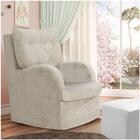 Poltrona De Amamentação Com Balanço E Puff Mila Suede Bege -l