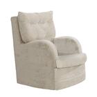 Poltrona De Amamentação Com Balanço E Puff Mila Suede Bege -l