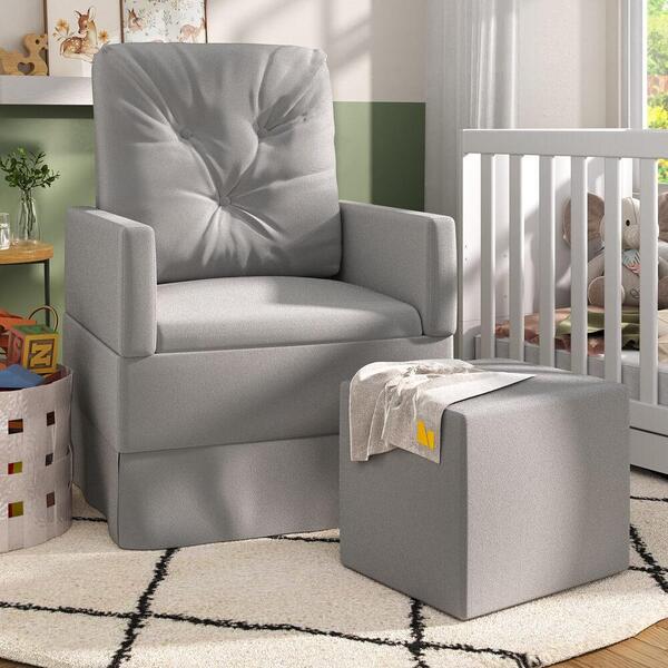 Poltrona De Amamentação Com Balanço E Puff Multimóveis Ex4002