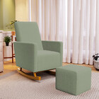 Poltrona De Amamentação Com Balanço E Puff Ravena W01 Bouclê