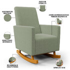 Poltrona De Amamentação Com Balanço E Puff Ravena W01 Bouclê