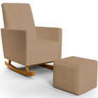 Poltrona De Amamentação Com Balanço E Puff Ravena W01 Linho B