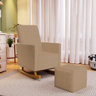 Poltrona De Amamentação Com Balanço E Puff Ravena W01 Linho B