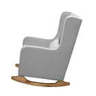 Poltrona De Amamentação Com Balanço E Puff Retrô Nalia Linho