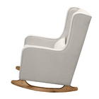 Poltrona De Amamentação Com Balanço E Puff Retrô Nalia Linho