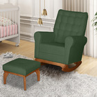 Poltrona De Amamentação Com Balanço E Puff Thaila Bouclê M13