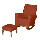 Poltrona De Amamentação Com Balanço E Puff Thaila Bouclê M13