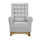 Poltrona De Amamentação Com Balanço E Puff Thaila Linho F06 -