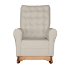 Poltrona De Amamentação Com Balanço E Puff Thaila Sintético M