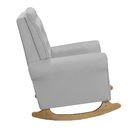 Poltrona De Amamentação Com Balanço E Puff Thaila Veludo Cinz