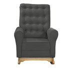 Poltrona De Amamentação Com Balanço E Puff Thaila Veludo M13