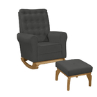 Poltrona De Amamentação Com Balanço E Puff Thaila Veludo M13