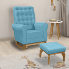 Poltrona De Amamentação Com Balanço E Puff Thaila Veludo M13