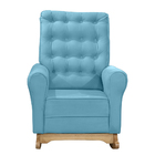 Poltrona De Amamentação Com Balanço E Puff Thaila Veludo M13