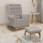 Poltrona De Amamentação Com Balanço E Puff Thaila Veludo Marr