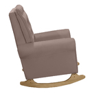 Poltrona De Amamentação Com Balanço E Puff Thaila Veludo Rosê