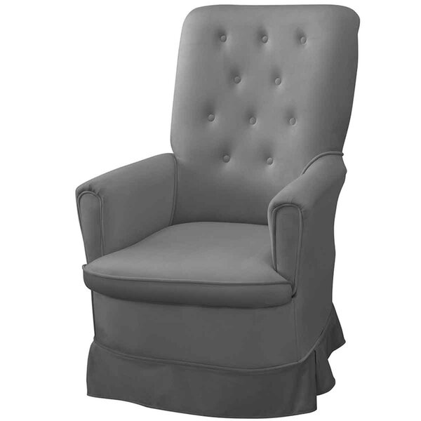Poltrona De Amamentação Com Balanço Eduarda Veludo Cinza