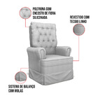 Poltrona De Amamentação Com Balanço Laura Linho Base De Madei