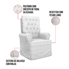 Poltrona De Amamentação Com Balanço Laura Linho Cinza Grosso