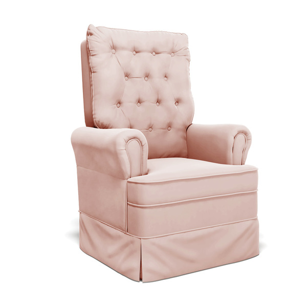 Poltrona De Amamentação Com Balanço Laura Veludo Base De Made