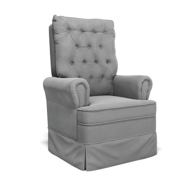 Poltrona De Amamentação Com Balanço Laura Veludo Cinza Tb122