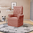 Poltrona De Amamentação Com Balanço Laura Veludo Rosê Tb120 B