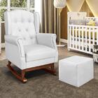 Poltrona De Amamentação Com Balanço Letícia Pé Canoa E Puff -