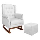 Poltrona De Amamentação Com Balanço Letícia Pé Canoa E Puff -