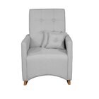 Poltrona De Amamentação Com Balanço Linho Com Puff Ana Cinza