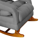 Poltrona De Amamentação Com Balanço Luna Suede Cinza Base De