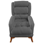 Poltrona De Amamentação Com Balanço Luna Suede Cinza Base De