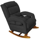 Poltrona De Amamentação Com Balanço Luna Suede Grafite Base D