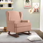 Poltrona De Amamentação Com Balanço Malu Base De Madeira P02