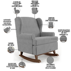 Poltrona De Amamentação Com Balanço Malu Base De Madeira P02