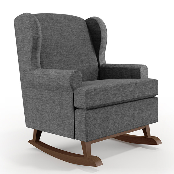 Poltrona De Amamentação Com Balanço Malu Base De Madeira P02