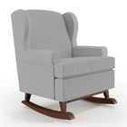 Poltrona De Amamentação Com Balanço Malu Base De Madeira P02