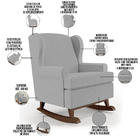 Poltrona De Amamentação Com Balanço Malu Base De Madeira P02